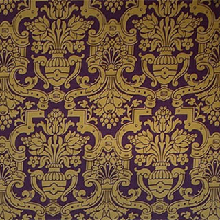 Behang op betengeling aangebracht in fractiekamer VVD Eerste Kamer op het Binnenhof Den Haag