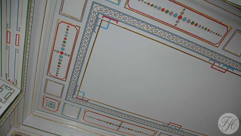 Gerestaureerd plafond Chinese kabinet in het Johan de Witthuis