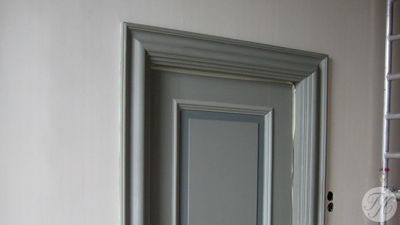 Extra laag hard grondpapier aangebracht op gespannen linnen, klassieke opbouw van betengeling