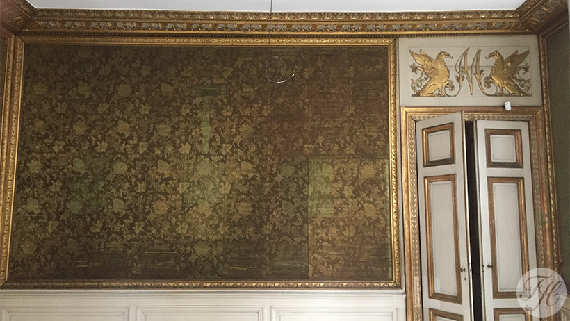 Huize Nederpolder in Gent situatie na restauratie zijde wandbespanning