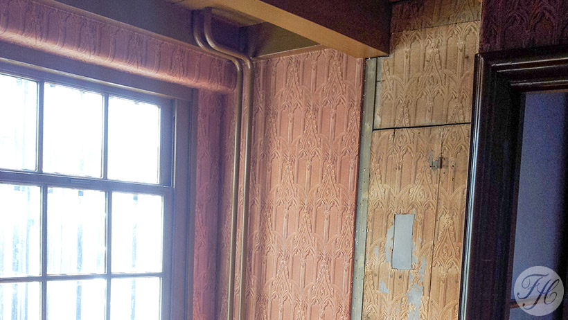 Behang in prentenkabinet Museum Ons' Lieve Heer op Solder in Amsterdam