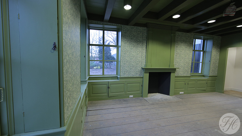 Kamer voorzien van authentieke betengeling Streekmuseum Hoeksche Waard te Heinenoord