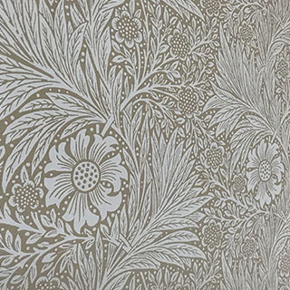 uize Nederpolder in Gent restauratie zijde wandbespanning en aanbrengen betengeling met grondpapier